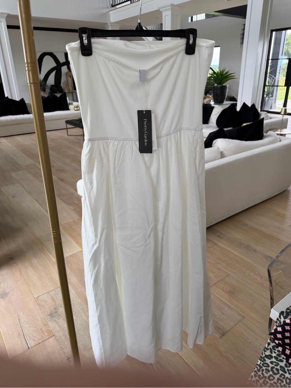 Women's White Strapless Summer Dress - Picture 2 of 3